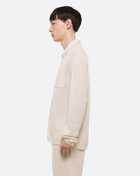 HELMUT LANG LS Zip Polo Mens Apparel